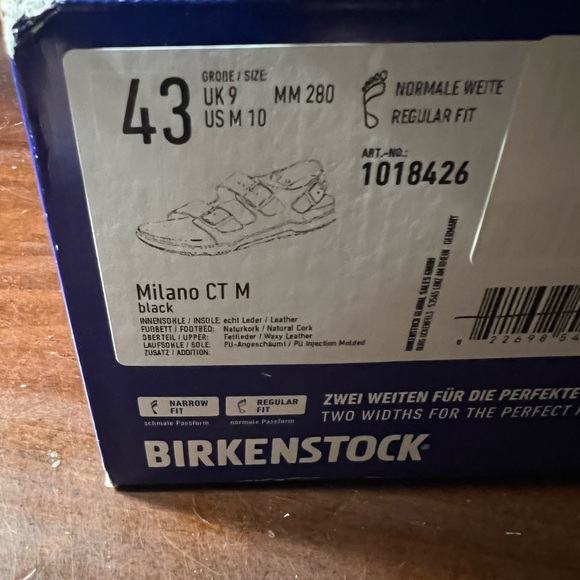 Birkenstock Men's Milano rugged black NEW EU 43 regular fit - Picture 7 of 9